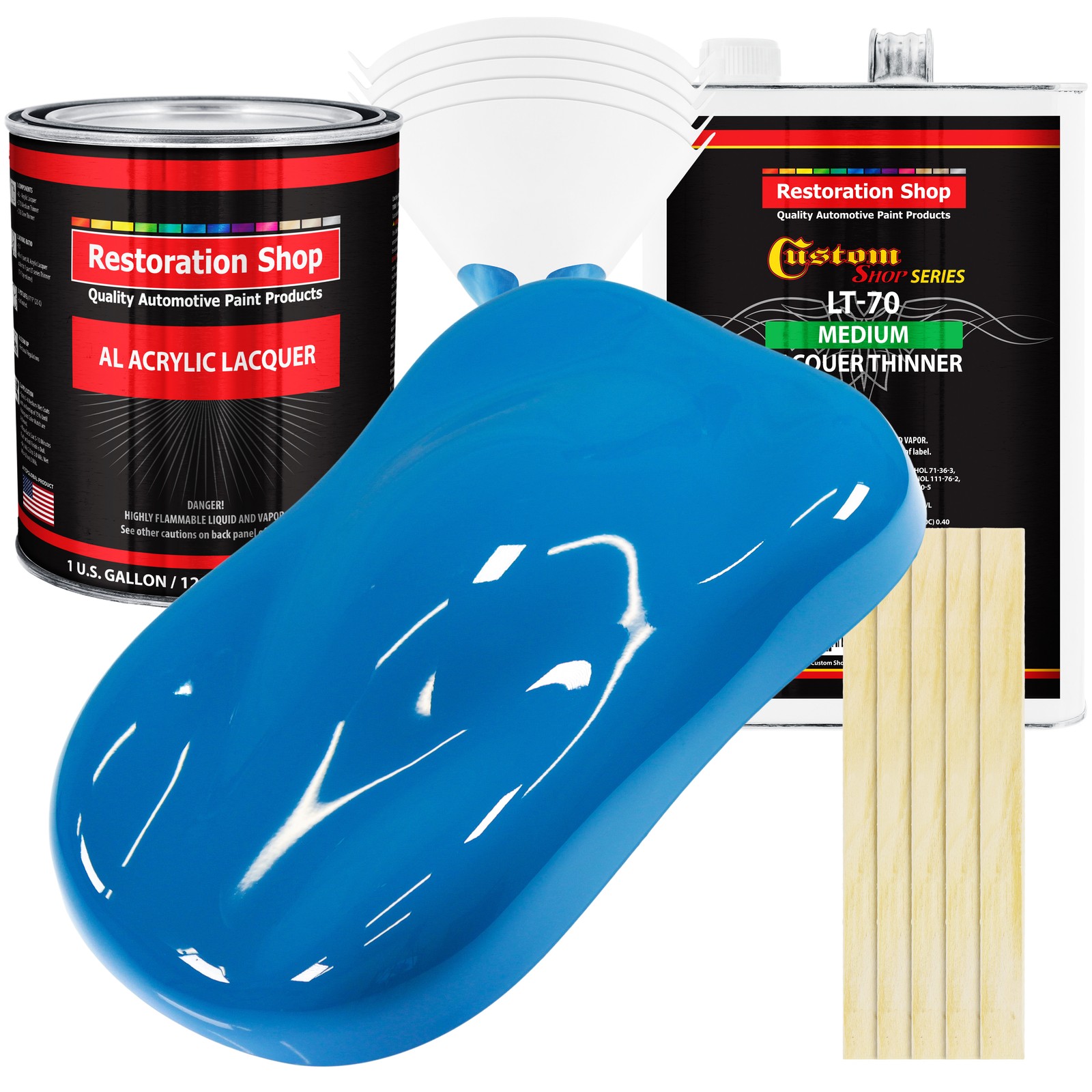 Speed Blue Acrylic Lacquer Gallon Auto Paint Kit with Medium Thinner