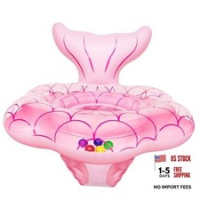 25.6" Extra-Wide Baby Pool Float for 6-36 Months, Double Air Anti-Flip Safety
