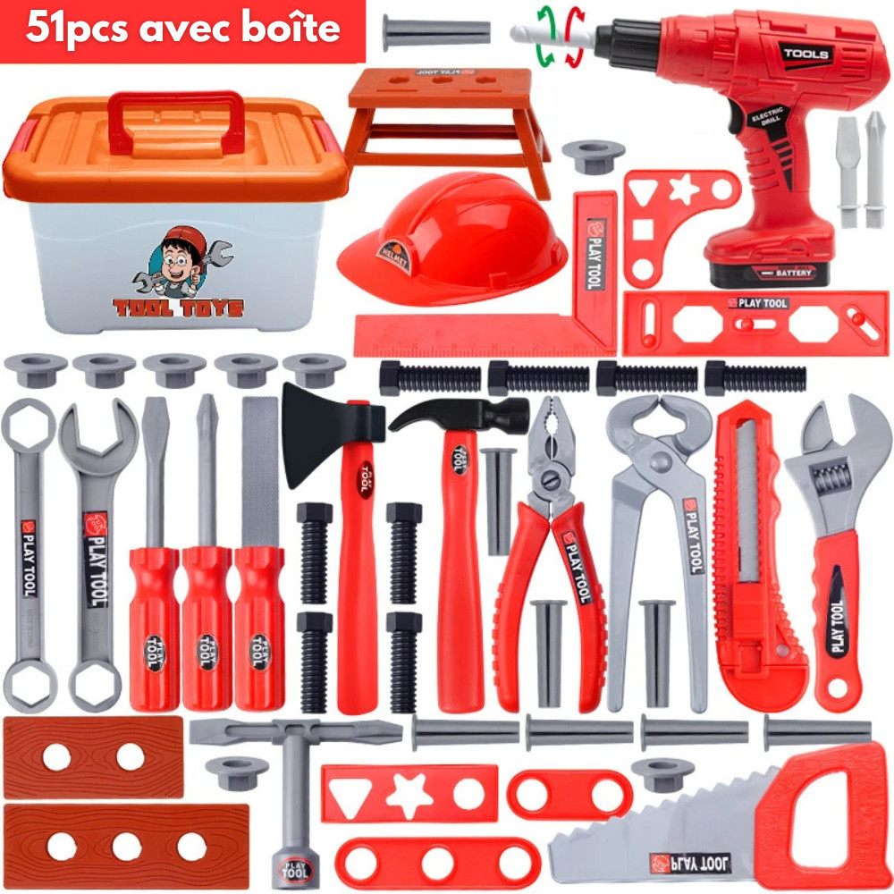Outils Éducatifs Enfants Perceuse Électrique pour Occuper les Après-midis Pluvieux