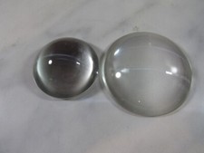 2 Vintage Magnifier Bubble Lenses 2-3/4"  2" Diameters