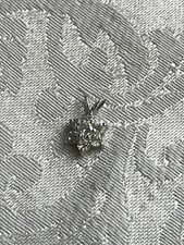 14K Solid White Gold Diamond Closed Star / Flower Pendant .92 Grams