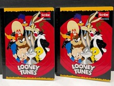 Lot 2 Looney Tunes School Quality Composition Notebooks 50 Pgs Each W/stickers