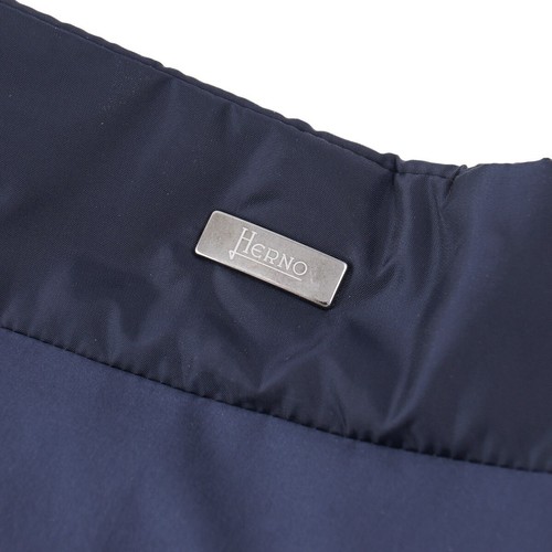 Herno Navy Blue Quilted Lightweight Insulated Puffer Jacket M (Eu 50) New - Picture 3 of 10