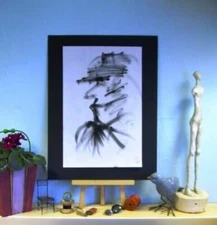 C Peterson ORIGINAL oil PAINTING fine art IMPRESSIONIST = Man Sleuth = on paper