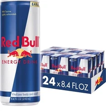 Red Bull Energy Drink 8.4 Fl Oz, 6 Packs of 4 Cans (Pack of 24)