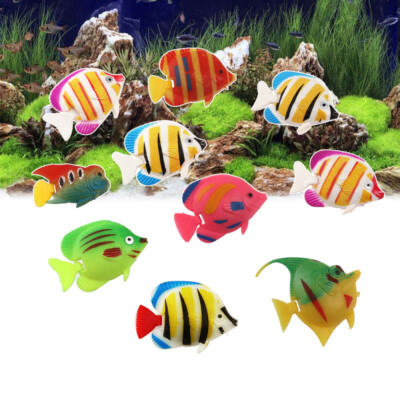 10pcs Artificial Simulation Fake Fish Floating Vivid Landscape Aquarium Ornament