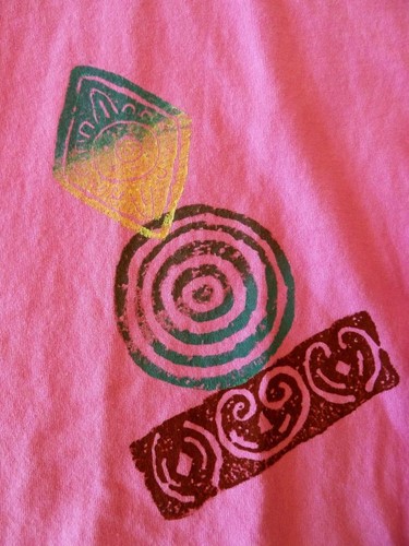Maxi tasca Art-to-Wear USA 1999 vintage blu cactus rosa cotone maglia e lino S M MP - Foto 8 di 14