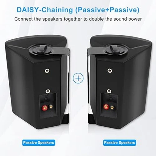 Dual Herdio 6.5"In/Outdoor Wired Speakers Wall Bluetooth Amplifier Receiver Bass - Picture 16 of 32