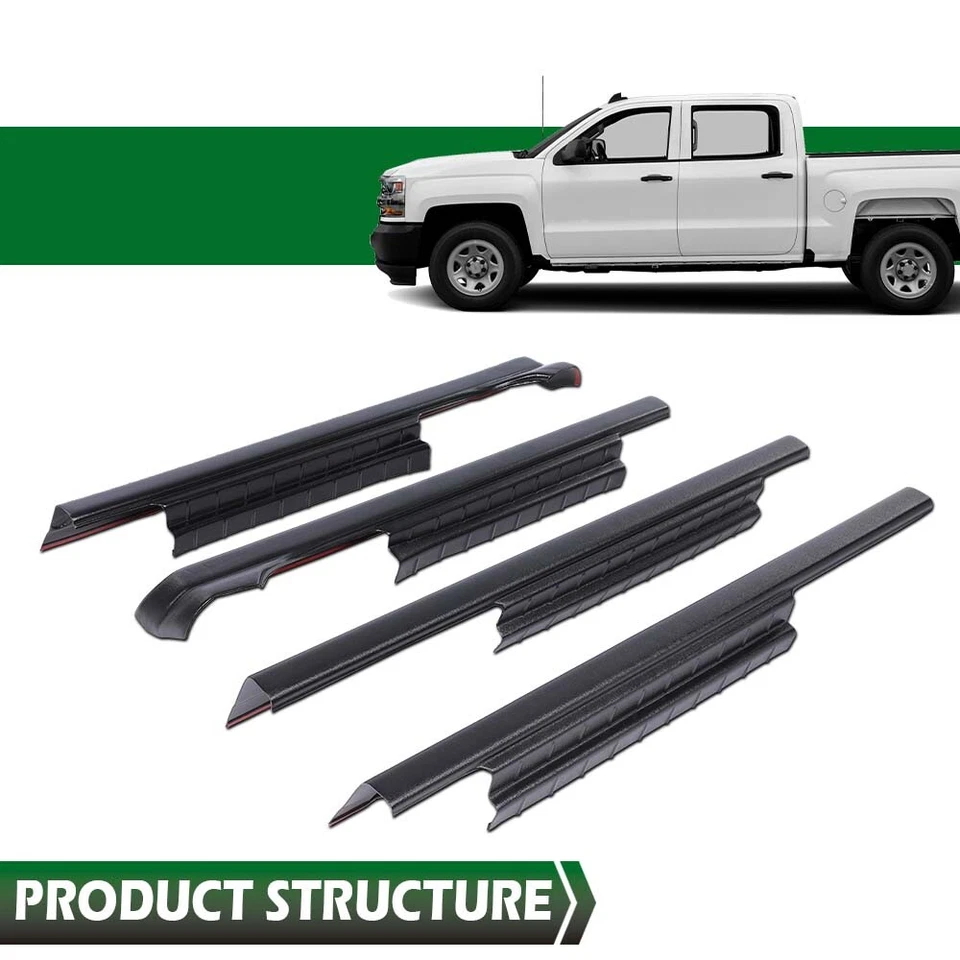 Rocker Panels Guard Fit For 2014-2018 Chevy Silverado/GMC Sierra 1500 Crew Cab Foto 2 de 4