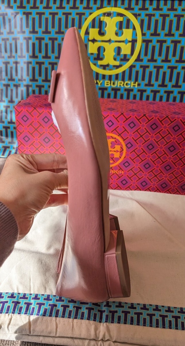Tory Burch Gigi 20mm Pointy Toe Flats Size 7.5 $378 NIB Rosa Pink