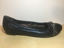 AGL Attilio Blue Shimmer Leather Scaled Cap Toe Ballet Flat 38 EU 8 US