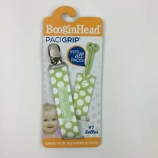 BooginHead PaciGrip Pacifier Clip Holder Universal Loop GREEN + POLKA DOTS NEW