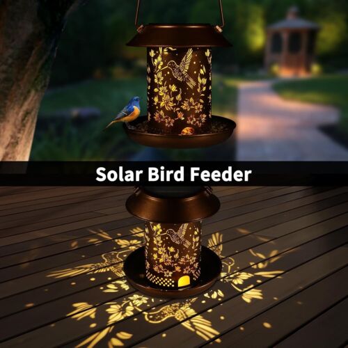 Hummingbird Solar Bird Feeder for Outdoors Solar 7.11"L x 7.11"W x 7.11"H - Picture 4 of 5