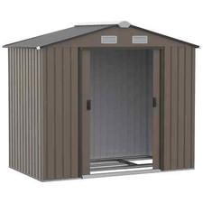 Outsunny Garden Shed Storage Unit w/Locking Door Floor Foundation Vent Brown