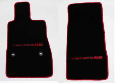 NEW Black Floor Mats For 2016-2024 Camaro - 4-Piece Set With Embroidered Red SS Logo 8 thumbnail image