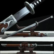 Chinese Tang Dao Sword WuShu Saber Sharp Broadsword Folded Damascus Steel Blade