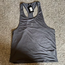 NEW Boohoo Man Active Stringer Racer Tank Men's SZ/M Gray NWT
