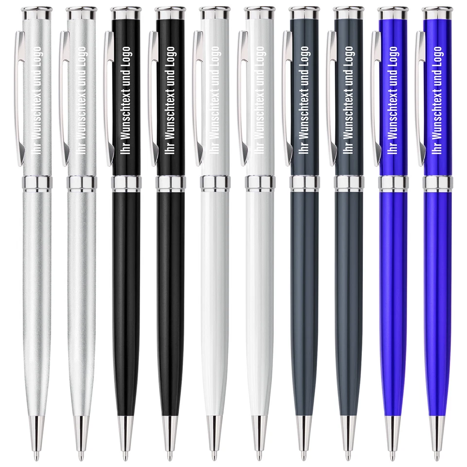 HOMUCASA Metall Kugelschreiber mit Gravur Rollball 0,7mm Ballpoint mit Werbung Pens Set