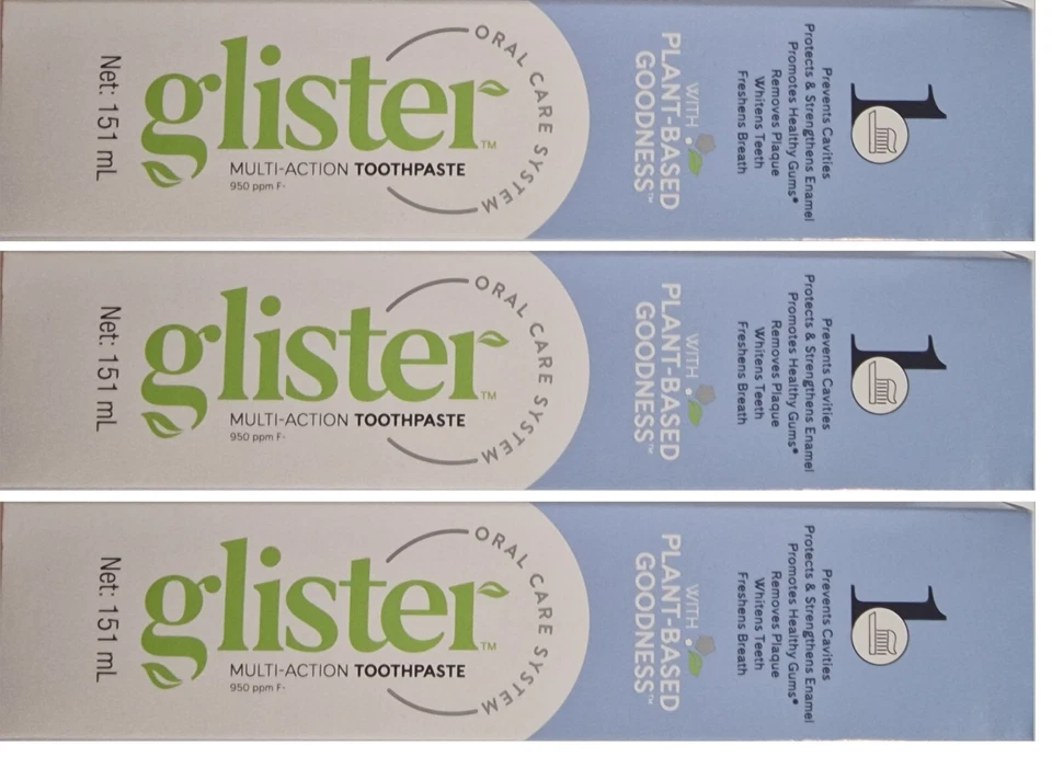 3 Glister Fluorid Zahncreme Amway Zahnpasta mit Mehrfachwirkung je 151ml