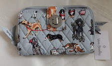 VERA BRADLEY Turnlock  Zip Wallet Dog Show Gray - Poodle Beagle Dachshound NWT