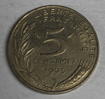 F.125 Monnaie Française 5 Centimes Marianne 1993 Achat Unitaire - Photo 1/2