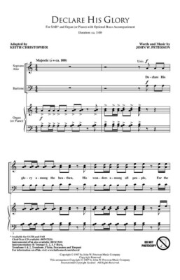 Declare His Glory Brookfield Choral Series SAB John W. Peterson