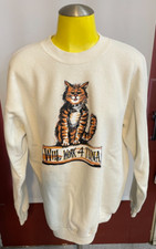 VGT "Will Work 4 Tuna" Cat Sweatshirt Single Stitch
