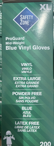 SAFETY ZONE XL Proguard Blau Vinyl Handschuhe Puderfrei Latexfrei 200 Stück Posten - Bild 5 von 6