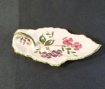 1940's Blue Ridge Southern Potteries Serenade Leaf Celery Relish Handled Dish