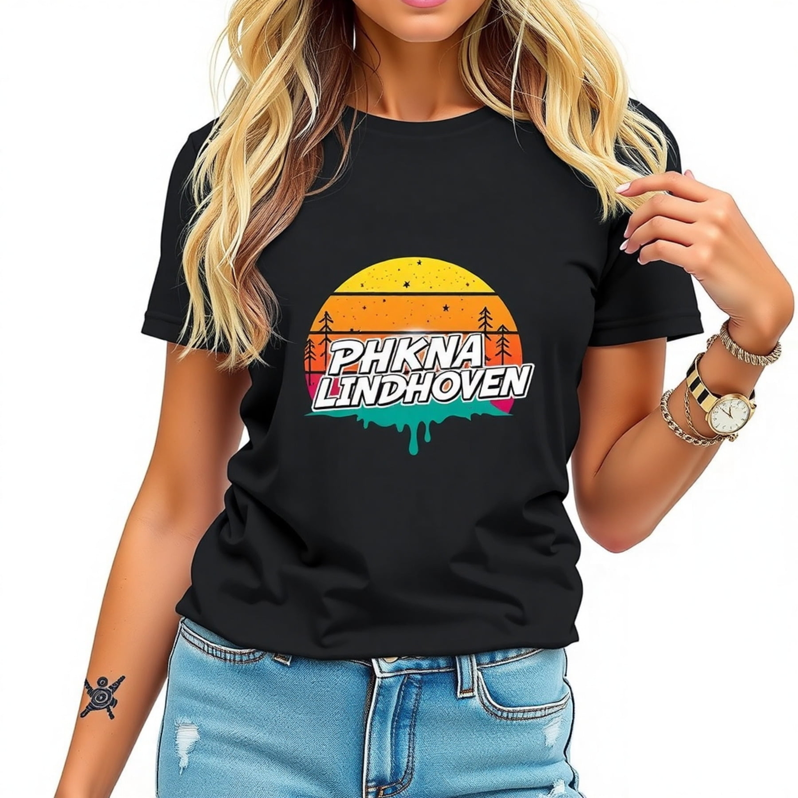 Retro Sunset Forest Graphic T-Shirt 