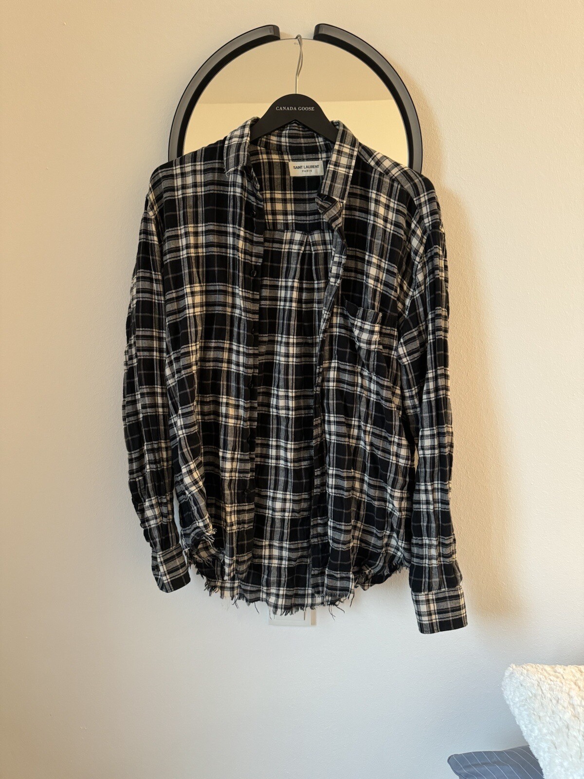 Camicia Hedi in flanella a scacchi Saint Laurent