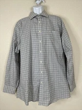 Jos A Bank Signature Men Size XL Gray Check Wrinkle Free Button Up Shirt