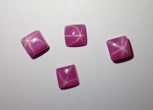 Opaque Star Ruby Square 5x5 mm Cabochon sharp cornered Lab-created 3 pcs Lot - Picture 3 of 12