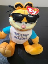 2007 TY Beanie Babies 9" GARFIELD Perfection is Hard to Improve RARE & RETIRED