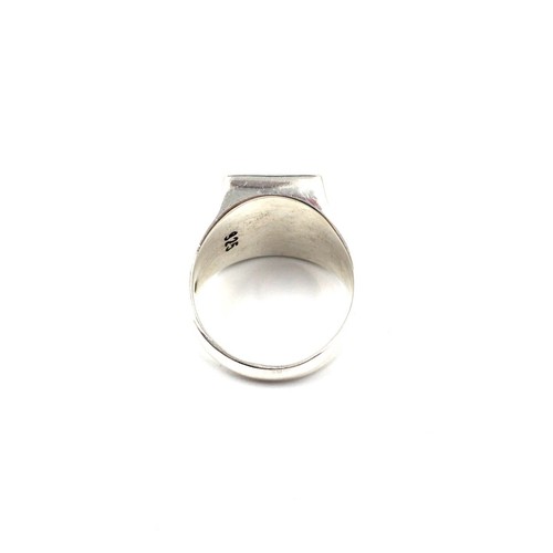925 Silber Ring grüner Onyx Bandring Herren Schmuck Siegelring glatt 21.3mm / 67 - Bild 10 von 13