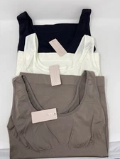 3 pack Nearly Nude Shapewear Tummy Control Tank Top Size: S/M Black/White/Mocha
