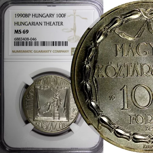HUNGARY 1990 BP 100 Forint Hungarian Theater NGC MS69 TOP GRADED KM# 701 (46)