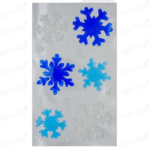 Pack Of 3 Colored X'mas Window/Glass Decoration Reusable Gel Stickers/Decals - Picture 14 of 17