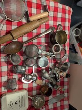 Kitchen Utensils Lot. antique, collectibles Vintage Tea Cheese Copper Tin