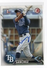 MANNY SANCHEZ TAMPA BAY RAYS 2016 BOWMAN 1ST IP/TTM AUTOGRAPH AUTO