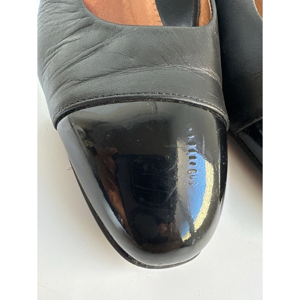 Beautifeel Round Patent Leather Toe Slip On Black Leather Pumps Size 10 - Image 3 of 4