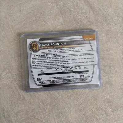 2025 Bowman Chrome Autograph Kale Fountain  CPA-KFO Mini Diamond Refractor /100 