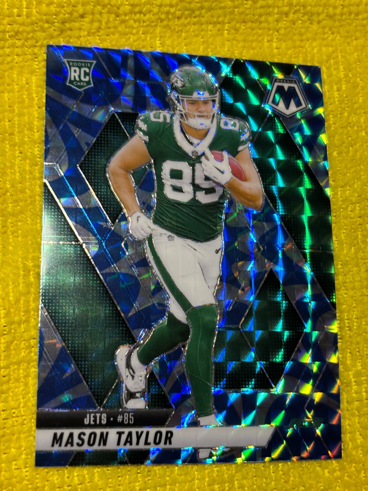Mason Taylor 2025 Mosaic Football Mosaic Reactive Blue Prizm Rookie Card # 324