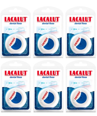   Lacalut Zahnseide dental floss gewachst Minzgeschmack Zahnpflege 6x 50m  