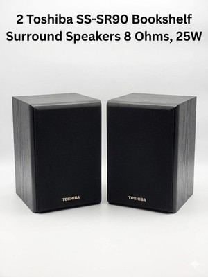 2 Toshiba SS-SR90 Bookshelf Surround Speakers 8 Ohms, 25W BRAND NEW! EXCELLENT