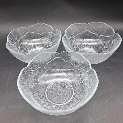 Arocoroc Clear Glass Tree of Life Cereal Desert Bowls, 3 - 5.75'' D & 2.75'' H