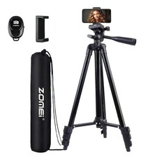 55" Tripod, Tripod for iPhone with Remote Shutter Gopro Holder and Universal ...
