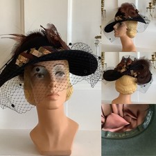 Fleur De Paris Nicole Le Blanc Deco Feather Derby Church Hat