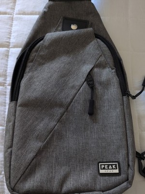 Peak Gear Sling Purse Solid Gray CrossBody Bag Unisex Zip Closure Pockets  13x8