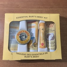 Burt's Bees Essential Gift Set 5 Travel Size Products Lip Balm Lotion Foot Cream
